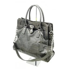 Michael Kors Hamilton Gray Crocodile Embossed LeatherTote - Picture 1 of 12