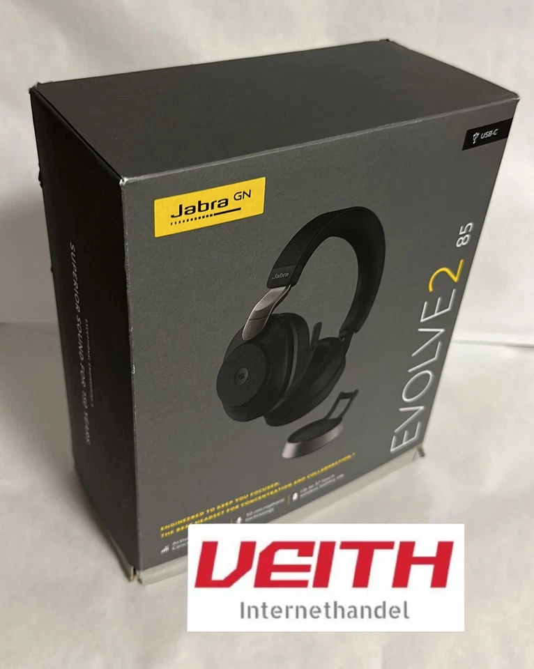 ✔️ Jabra Evolve2 85 Cuffie PC Wireless con Stazione di Ricarica - NUOVO / Tassazione Differenziale - Immagine 1 di 1