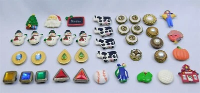 Lot Of 39 Vintage Button Covers Animals Gems Holiday Sports Elegant - Image 1 of 4
