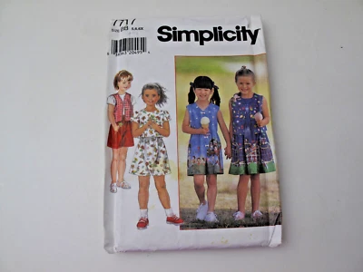 7717 UC Vintage Simplicity SEWING Pattern  Vest Shorts Dress Romper Sz 5-6X (G) - Image 1 of 4