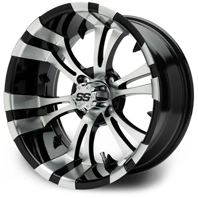 Rueda de carro de golf MODZ® 15" vampiro negra mecanizada Foto 1 de 4