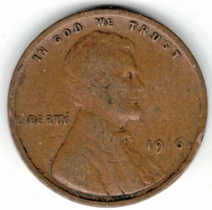 Centavo Lincoln 1916 en buen estado ~ POR FAVOR VEA EL ESCANEO stk m11 - Imagen 1 de 5
