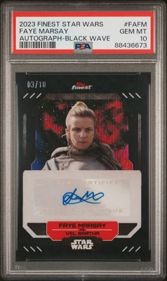 2023 TOPPS FINEST STAR WARS FINEST AUTO FAYE MARSAY BLACK WAVE /10 PSA 10 GEM - Image 1 of 2