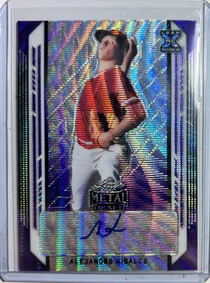 Alejando Hidalgo #10/15 Auto Purple Wave 2021 Leaf Metal Draft Baseball Prizm RC - Image 1 of 2
