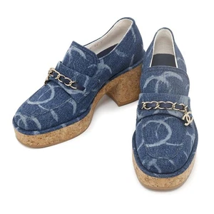 CHANEL heel loafers Size 36 Denim Blue G45142 - Picture 1 of 17