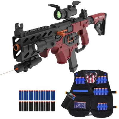Toy Gun Automatic Sniper Rifle with Tactical Vest Kit, Scope. Toy Foam Blaste... - Image 1 of 4