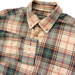 NWOT Orvis Mens M Multicolor Plaid Button Front Pocket Long Sleeve Shirt - Picture 1 of 8