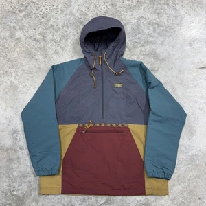 L.L.Bean Jacket Womens Large Colorblock Hooded Anorak Pullover Quilted Lining - Picture 1 of 6