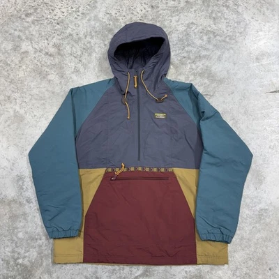 L.L.Bean Jacket Womens Large Colorblock Hooded Anorak Pullover Quilted Lining - Image 1 of 4