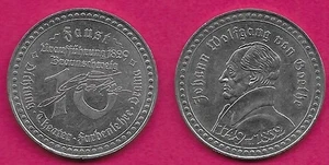 GERMANY 10 GOETHE, TOKEN NON DATATO GERMANY WOLFGANG VON GOETHE 1749-1832,BUST ON TH - Foto 1 di 1