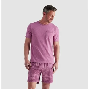 Right of Way R.O.W Men's Parker Crew Short Sleeve Pocket Tee in Bordeaux XLarge - Picture 1 of 6