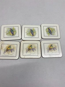 Set 6 Dynasty Getränk Tischuntersetzer wilde & exotische Vögel Gemälde hergestellt in Australien - Bild 1 von 7