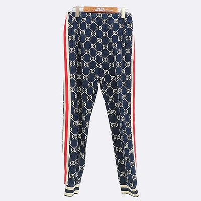 Calça de atletismo masculina Gucci 496920 100% algodão cor marfim logotipo GG - Tamanho M - Imagem 1 de 4