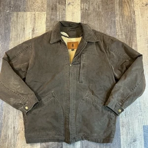 Roundtree Yorke Outdoor Hunt Ranch Coat Jacket Water Resist Rmv Zip Lining Sz L - Picture 1 of 6