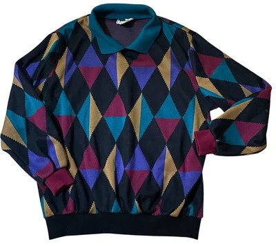 Vtg Cricket Lane Argyle Sweater Sz 38/18W Womens Long Sleeve Preppy Mom Grandma - Image 1 of 4