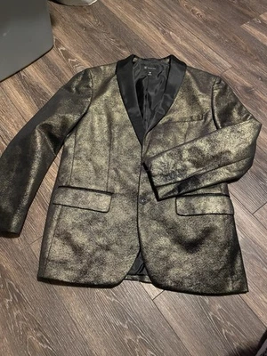 Blazer INC International Concepts Para Hombre Clásico Envejecido Negro y Dorado Lámina M Foto 1 de 4