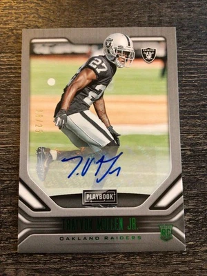 2019 Panini Playbook Rookies Green /25 Auto Trayvon Mullen Jr #193  Raiders - Image 1 of 2
