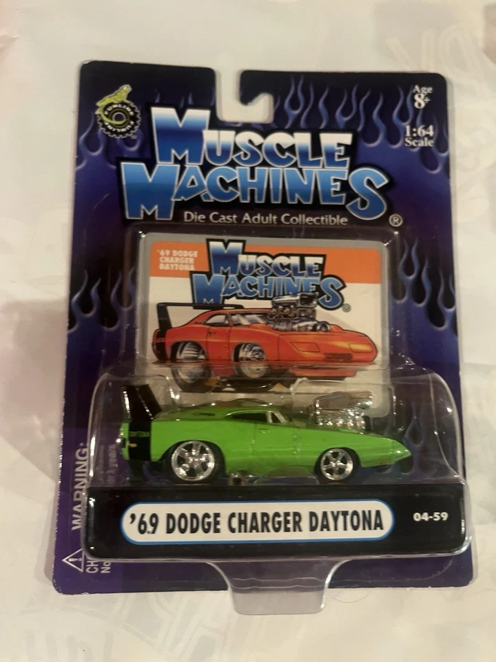 Muscle Machines 1969 Dodge Charger Daytona Green White Tire 1:64￼ - Image 1 of 2