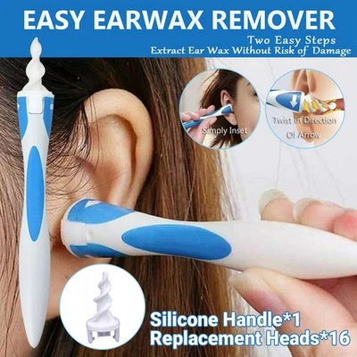 1/2x Ear Wax Soft Cleaner Removal 16 head earwax Remover Spiral Tip Tool Cleaner - image 1 of 4