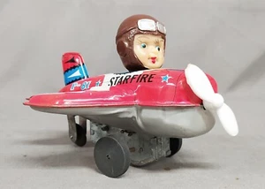 RARISSIMO AEREO IN LATTA VINTAGE ANNI 50/60 KANTO STARFIRE P-81 CESSNA WIND-UP. - Foto 1 di 24