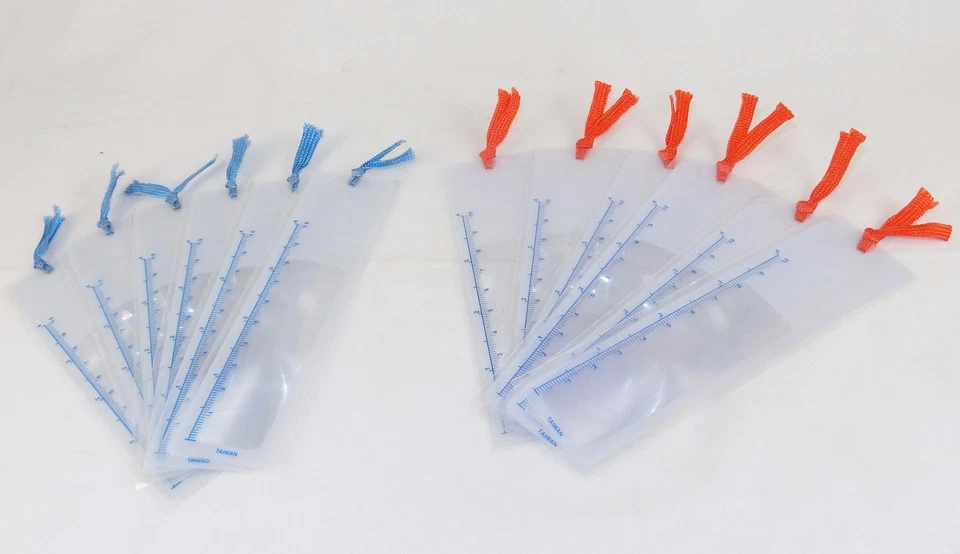 Set of 6 Magnifying Lens Bookmarks w/4" Ruler, Decorative Ribbon, Red or Blue - Image 1 of 1