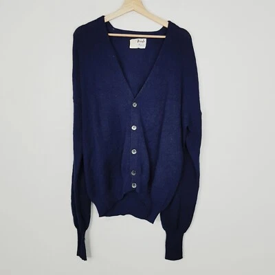 Vintage PRINGLE OF SCOTLAND Mens Size M Navy Alpaca Wool Cardigan - Made in Peru - Image 1 of 4