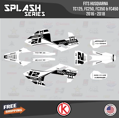 Kit de gráficos para Husqvarna TC125 FC250 FC350 FC450 2016 2017 2018 Splash - blanco Foto 1 de 4