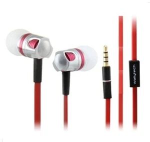 Ecouteurs Micro Kit MainLibre intra-auriculaire clip SAMSUNG IPHONE ROUGE ARGENT - Picture 1 of 3