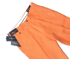 Polo Ralph Lauren 100% Linen Orange Classic fit Casual Trousers - pants - Picture 1 of 9