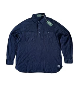 Polo Country Ralph Lauren Men's XL Moleskin Popover Pullover Workshirt Navy $198 - Picture 1 of 7