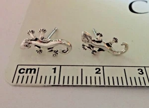 ¡Pendientes pequeños de plata esterlina de 12x8 mm de lagarto gecko! Southwest! - Imagen 1 de 3