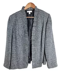 Giacca blazer donna Dressbarn grigio tweed risvolto capesante taglia 14/16 - Foto 1 di 4