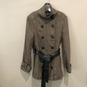 Last Kiss Women's Black/Brown Tweed Double Breasted Jacket Sz XL (E1538) - Picture 1 of 7