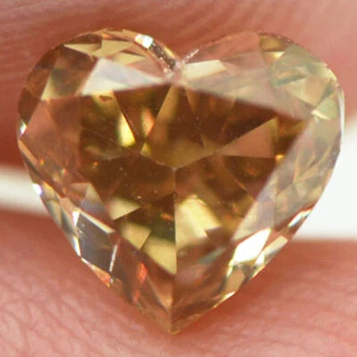 Heart Shape Diamond Natural Fancy Champagne Color Loose 1.13 Carat VS1 Certified - Image 1 of 4