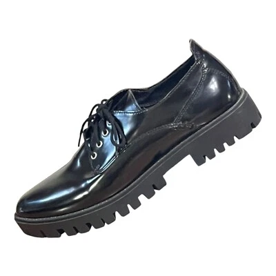 Zapatos Oxford Mossimo negros charol imitación cuero con cordones talla 9 Foto 1 de 4