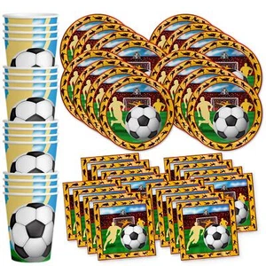 Soccer Sports Birthday Party Supplies Set Plates Napkins Cups Tableware Kit For - Picture 1 of 6