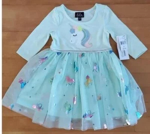 Toddler Girls Lilt Sequined UNICORN Layered Tutu Dress Size 2T 3T Mint Green NWT - Picture 1 of 1
