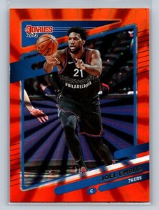 2021  Donruss #1 Joel Embiid Orange Lazer Holo Philadelphia 76ers