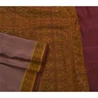 Sari culturel vintage 100 % rose sanskriti tissu tissé soie satinée pure