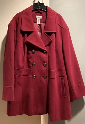 Catherine’s Womens Red Double Breasted Winter Coat  W/ Pockets Size 5X - Image 1 of 4