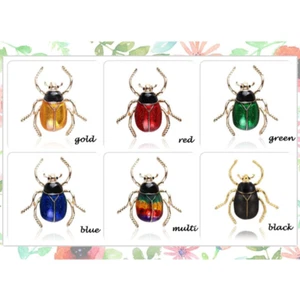 Broches Esmaltados Escarabajo Insecto Para Mujer Joyería Mujeres Fiesta Insecto Broche Ropa - Imagen 1 de 18