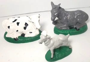 Vintage 60 Atlantic Mold Nativity Christmas Ceramic Farm Animals Cow Donkey Goat - Picture 1 of 10