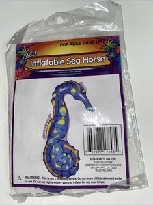 Luau Inflatable Seahorse 22" when inflated New Blue - Picture 1 of 2