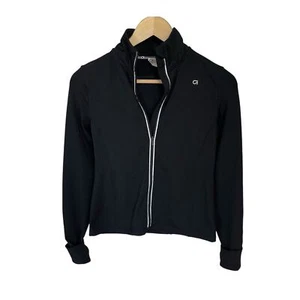 Girls XL GAP Fit Black Long Sleeve Active Lightweight Zip Up Jacket Reflective - Picture 1 of 4