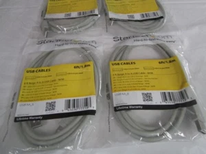 StarTech USBFAA-6 6 ft Beige A to A USB 2.0 Cable M/M Type A Male USB, 4 Pack - Picture 1 of 2