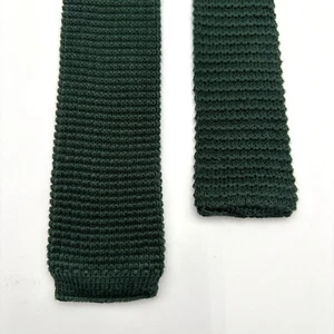 Corbata de Colección Wembley Para Hombres Punta Cuadrada Verde Oscuro Tejida 100% Algodón Hecha en EE. UU. - Imagen 1 de 3