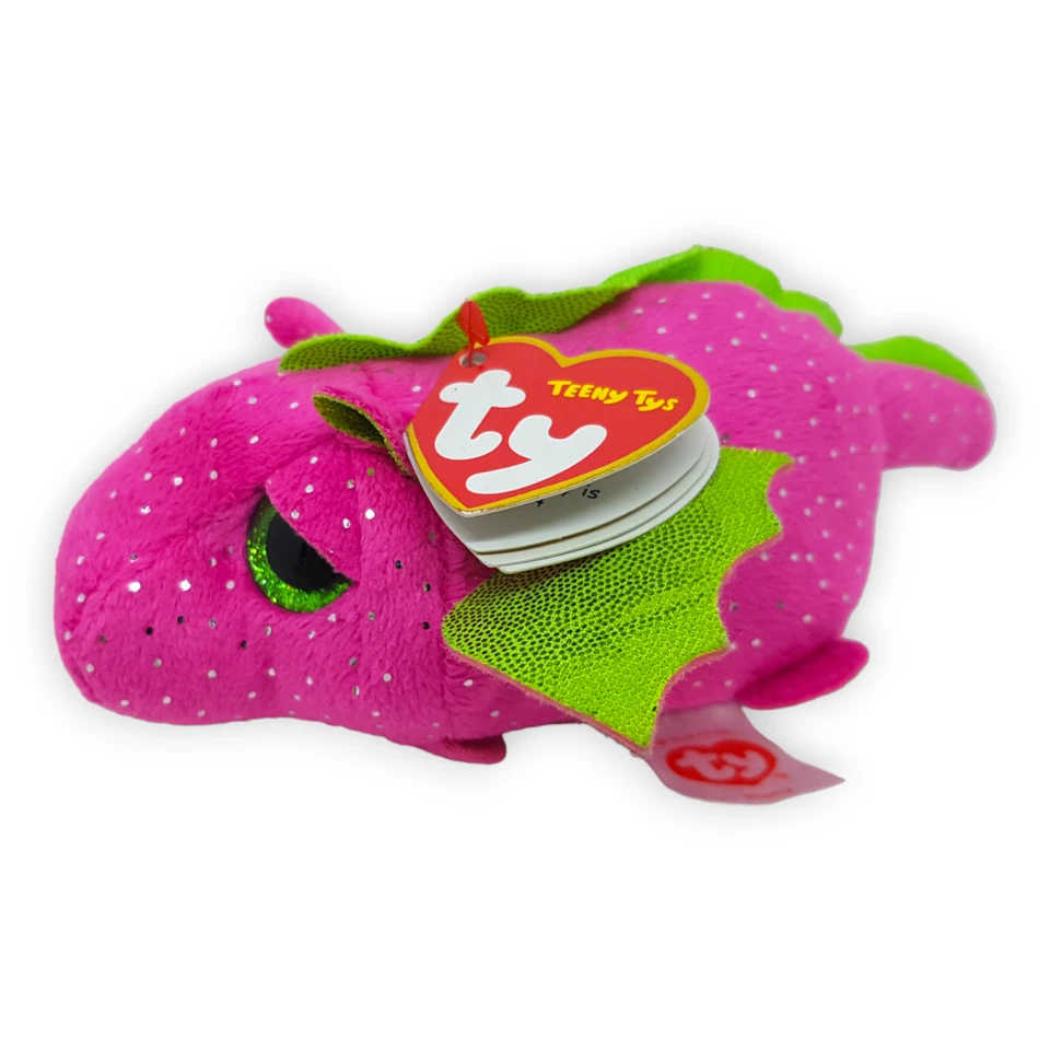 Ty Darby Pinker Drache Teeny Babies Plüsch Stofftier Granulatfüllung 13 cm 2018 - Bild 1 von 4