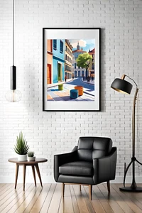 Wall Art Print Oil painting city painting, home decor, HD JPEG - Picture 1 of 9