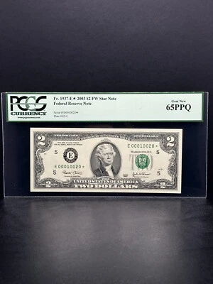 2003-$2 DOLLARS BILL STAR NOTE Low Printed Nice Piece For Your Collection  - Image 1 of 3