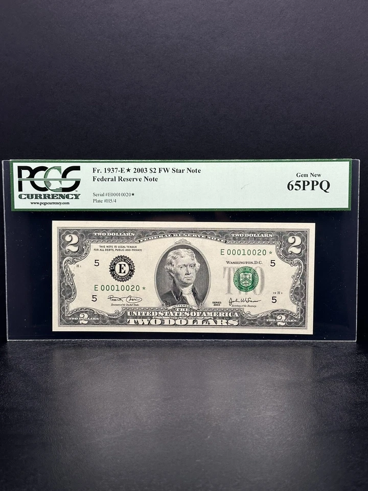 2003-$2 DOLLARS BILL STAR NOTE Low Printed Nice Piece For Your Collection  - Image 1 of 3